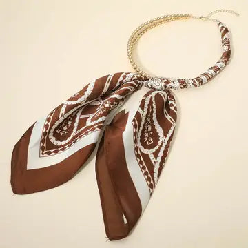 Silk Scarf Wrapped Collar Necklace