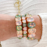 Sage Coral Hearts Bracelet Stack Set
