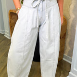 Grace Belted Barrel Denim Jeans