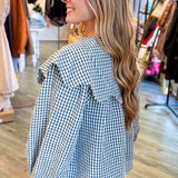 Peter Pan Gingham Poplin Top