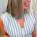 Katie Blue Striped Mini Dress