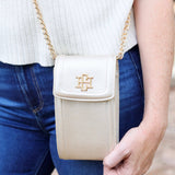 PAIGE CELL PHONE CROSSBODY || PEARL