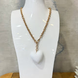 Puffy Heart Lariat Necklace