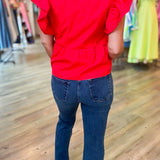 DARK DENIM HR FLARE JEANS