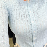 Gabby Blue Pointelle Cardigan