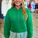 JULIA GREEN QUILTED HOODIE