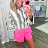 HOT PINK PLEATED SHORTS
