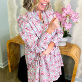 Paris Floral V-Neck Floral Dress