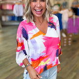 WATERCOLOR V NECK BLOUSE