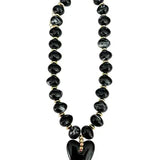 Athens Beaded Necklace with Heart Charm