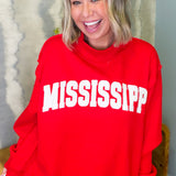 Mississippi Mock Neck Sweatshirt - Red