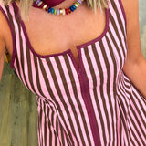 Gracie Pink Striped Midi Dress