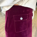 Velvet Jeweled Mini Skirt