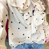 Heart Dot Ruffle Blouse