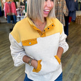 MUSTARD COLORBLOCK SWEATSHIRT