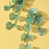 Turquoise Beaded Flower Dangle Earrings