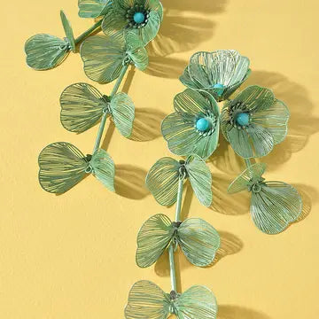 Turquoise Beaded Flower Dangle Earrings