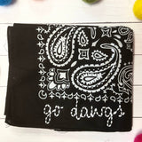 Go Dawgs Embroidered Bandana: Black Bandana