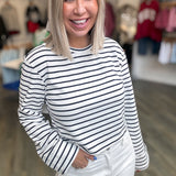 SAILOR STRIPED WIDE ARM TOP