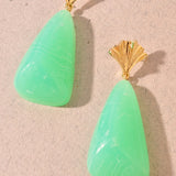 Marbled Teardrop Mint Statement Earrings
