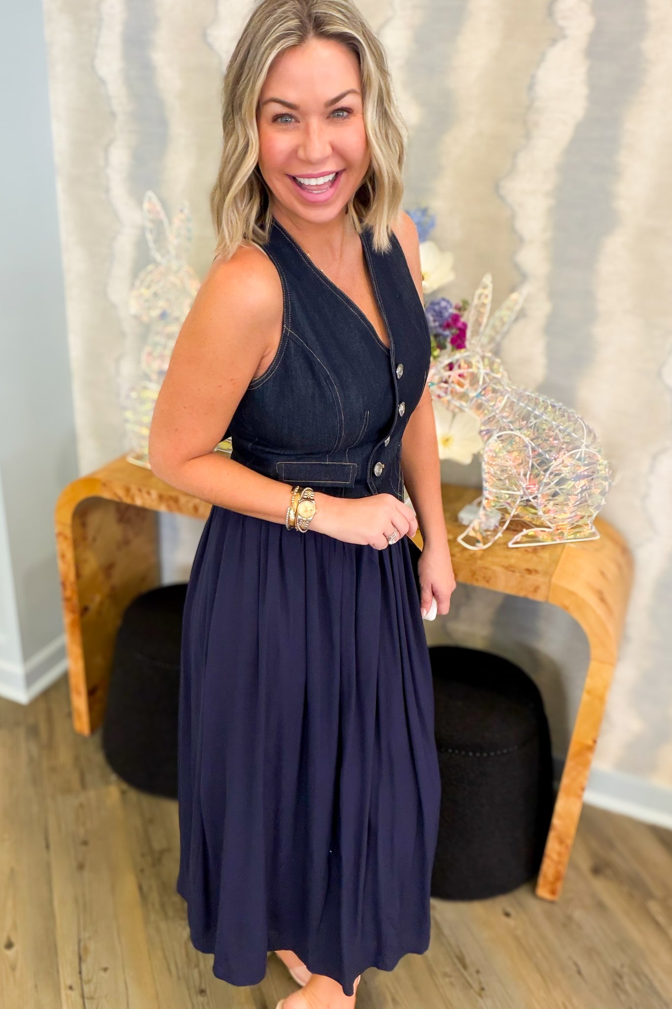 Dark Denim Vest Dress – HIGHLAND PARK