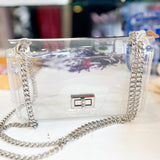 Clear/Silver Game-Day Crossbody Bag