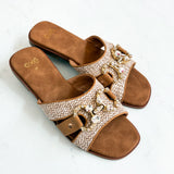 EVA TAUPE JEWELED SANDAL