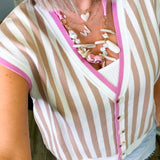 Piper Mocha Striped Vest