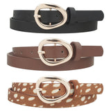 Oval Buckle Skinny Belt