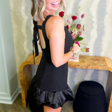 Taylor Ruffled Black Romper