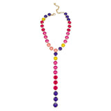 Gemstone Drop Chain Gold Necklace
