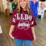 BULLDOGS MAROON OVERSIZED TSHIRT