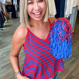 REBEL RED STRIPED KNIT TANK