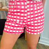 Blair Pink Plaid High Waisted Shorts