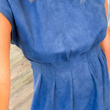 Holly Blue Pleated Mini Dress