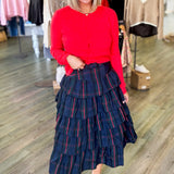 Hailey Plaid Midi Skirt