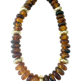 Rowell Beaded Disc Necklace- Tortoise