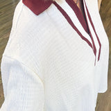 Trisha Cream V Neck Blouse
