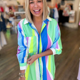 GEO MULTI COLOR STRIPE SHIRT