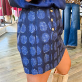 Blair Navy Button Down Skort