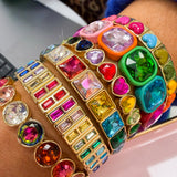 Rainbow Hearts Bracelet Stack Set