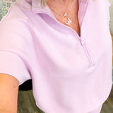 Kelly Quarter Zip Short Sleeve Top