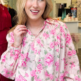 Rose Pink Floral Blouse