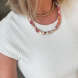 GLITZY WHITE RIBBED KNIT TOP