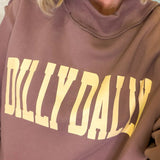 Dilly Dally Brown Mockneck Sweatshirt