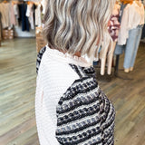 SUZIE BLACK METALLIC TWEED BLOUSE