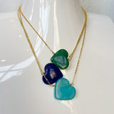 Colored Heart Stone Necklace