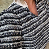 SUZIE BLACK METALLIC TWEED BLOUSE