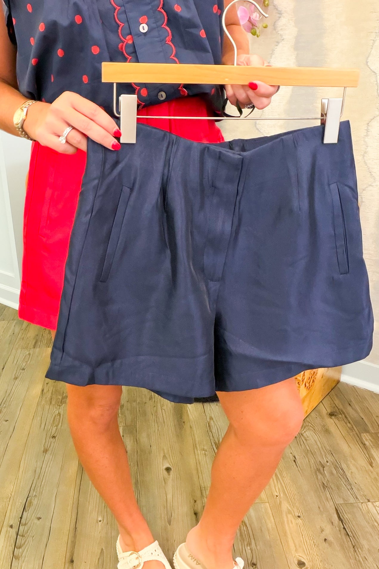 High Waist Glossy Fabric Shorts