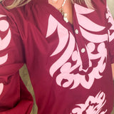 Maroon Pink Bordeaux Bloom Dress